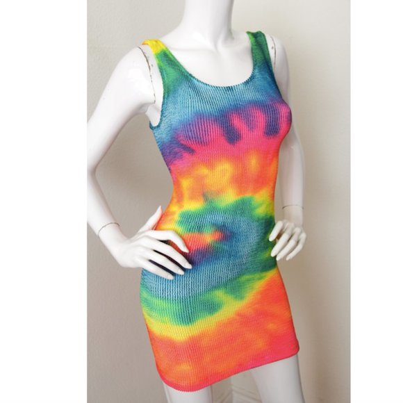 Elan Dresses & Skirts - Vintage 80's Elan USA Stretchy Tie Dye Dress